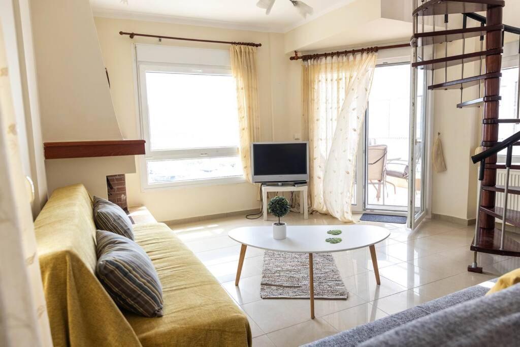 Port View House-Comfy Family Apartment-Panoramic View Néa Péramos المظهر الخارجي الصورة